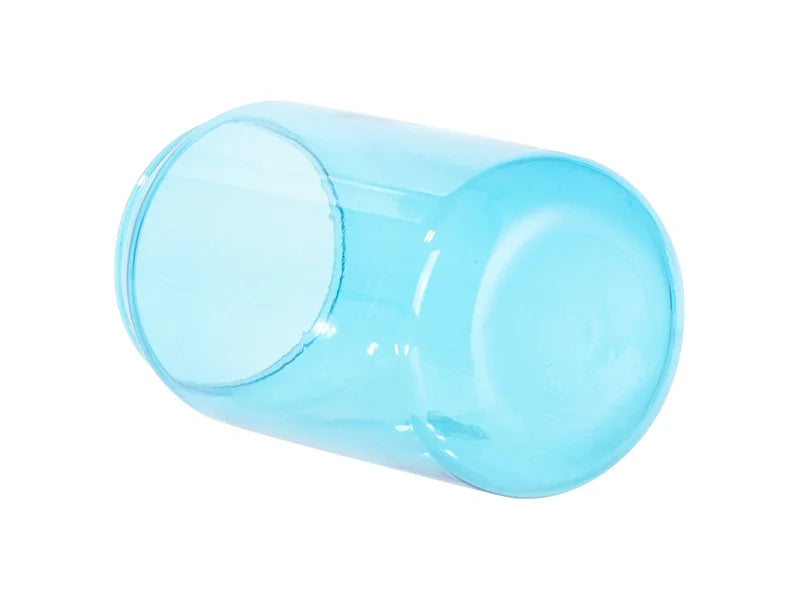 Sublimation Blanks 13oz/400ml Full Color Can Glass Mug with Straw(Blue)