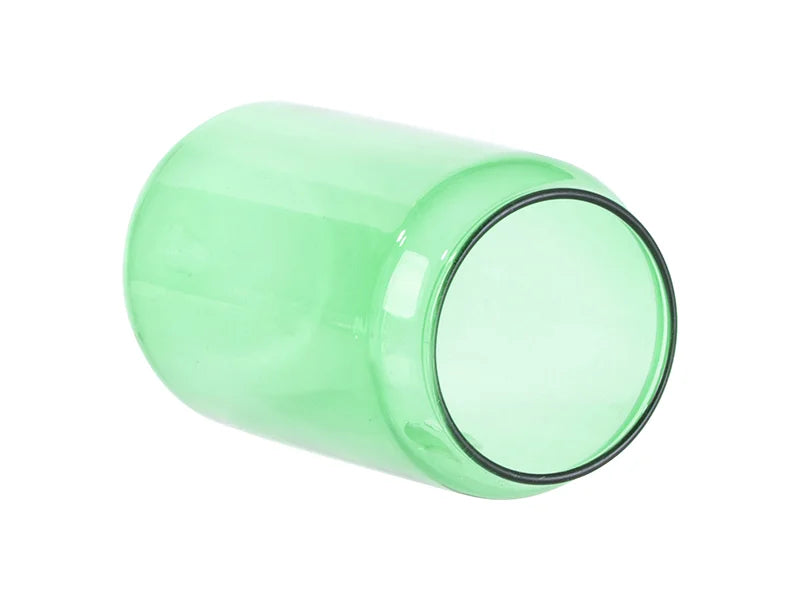 Sublimation Blanks 13oz/400ml Full Color Can Glass Mug with Straw (Green)