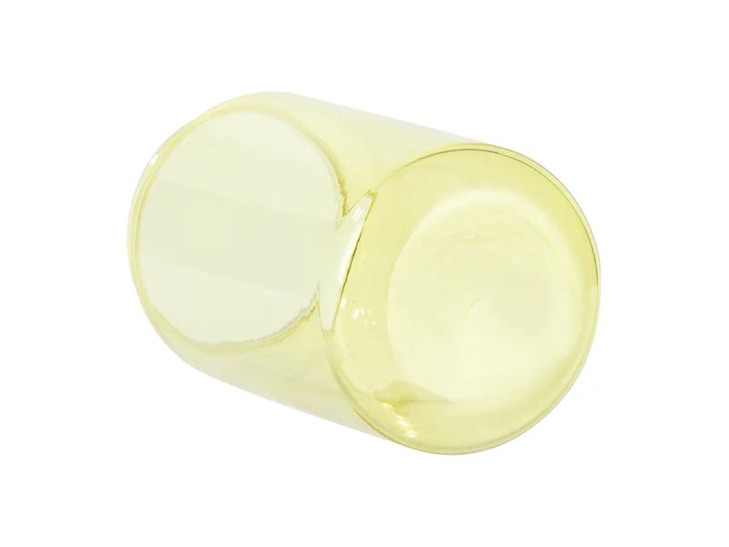 Sublimation Blanks 13oz/400ml Full Color Can Glass Mug with Straw (Yellow)