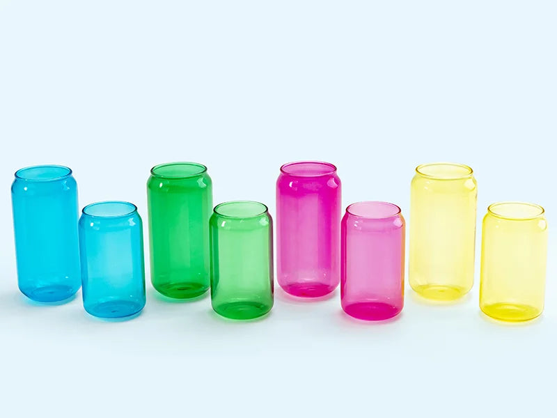 Sublimation Blanks 18oz/550ml Full Color Can Glass Mug with Straw