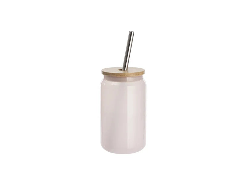 Sublimation Blanks 13oz/400ml Cold Color Change Glass Can with Bamboo Lid