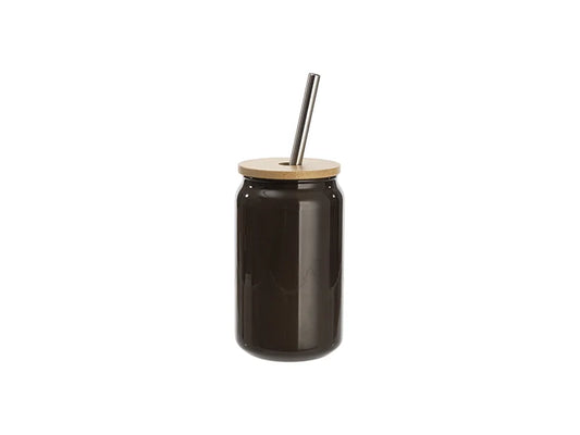 Sublimation Blanks 13oz/400ml Thermal Color Change Glass Can with Bamboo Lid