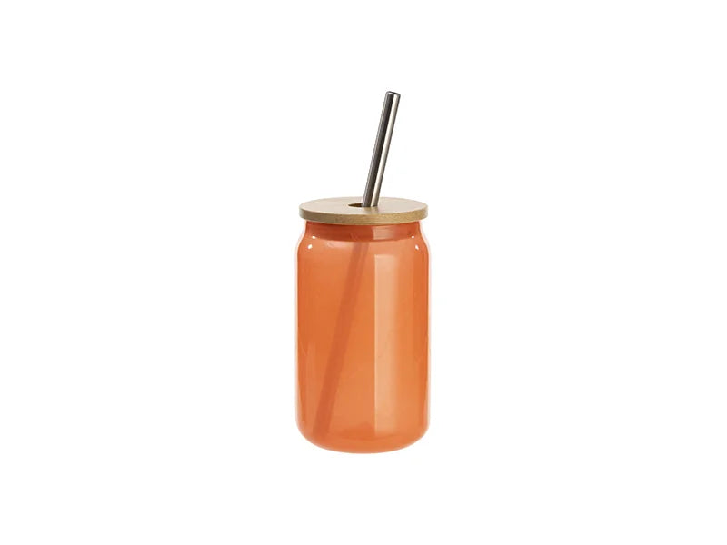 Sublimation Blanks 13oz/400ml Thermal Color Change Glass Can with Bamboo Lid