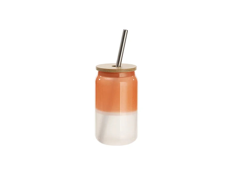 Sublimation Blanks 13oz/400ml Thermal Color Change Glass Can with Bamboo Lid