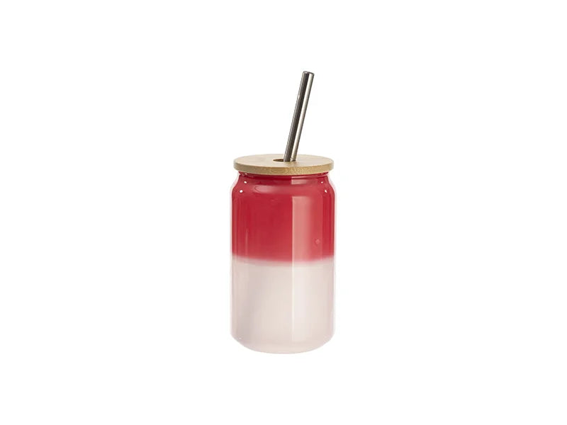 Sublimation Blanks 13oz/400ml Thermal Color Change Glass Can with Bamboo Lid