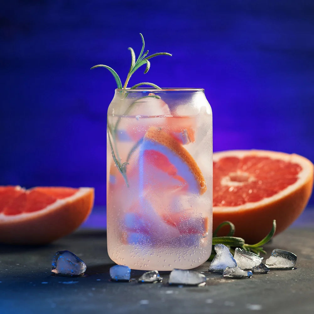 Sublimation Blanks 13oz/400ml Clear Can Glass Mug with bamboo lid & ss straw