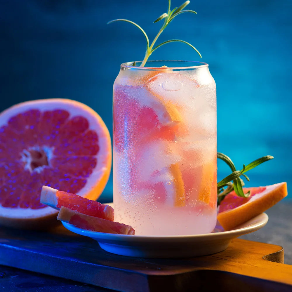 Sublimation Blanks 13oz/400ml Clear Can Glass Mug with bamboo lid & ss straw