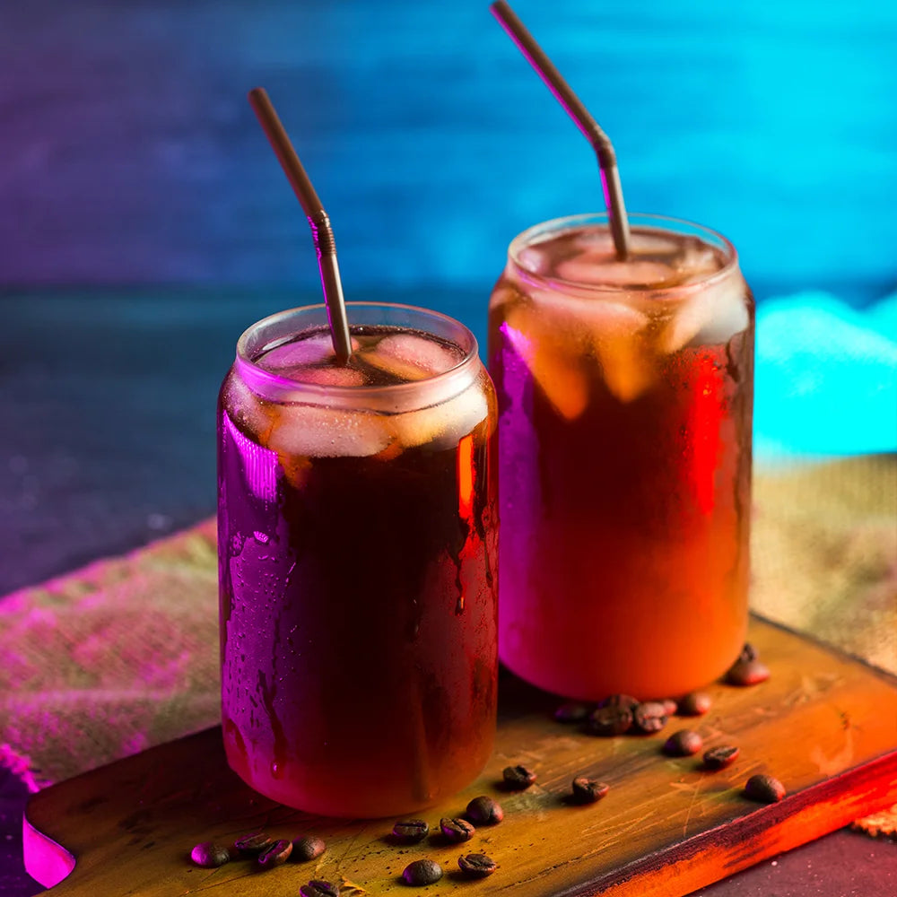 Sublimation Blanks 13oz/400ml Clear Can Glass Mug with bamboo lid & ss straw