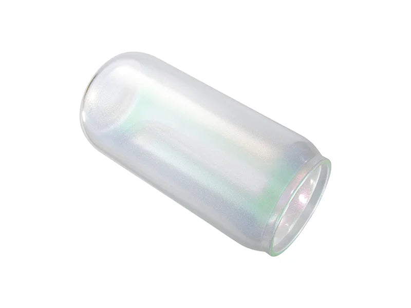 Sublimation Blanks 18oz/550ml Clear Iridescent Glass Can with Bamboo Lid