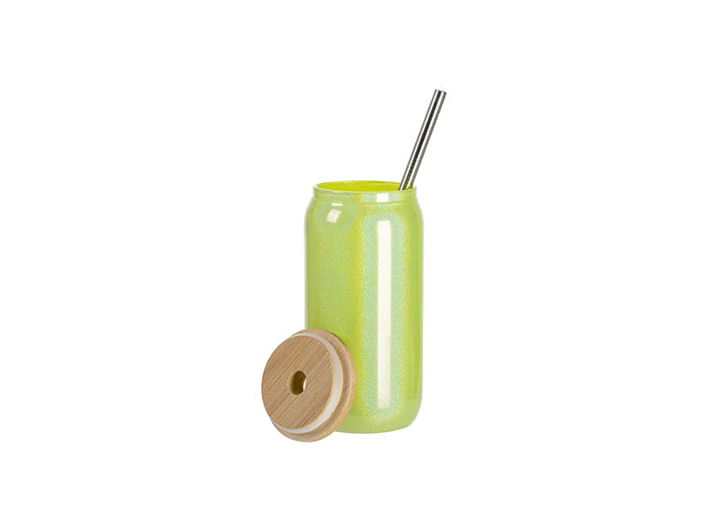 Sublimation Blanks 18oz/550ml Clear Sparkling Rainbow Glass Can
