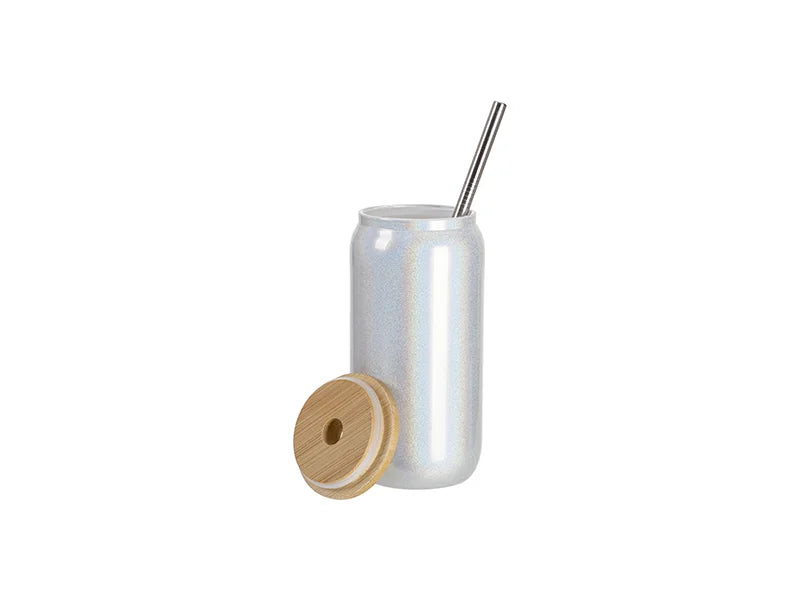 Sublimation Blanks 18oz/550ml Clear Sparkling Rainbow Glass Can