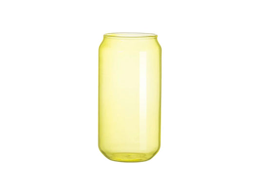 Sublimation Blanks 18oz/550ml Full Color Can Glass Mug with Straw(Yellow)
