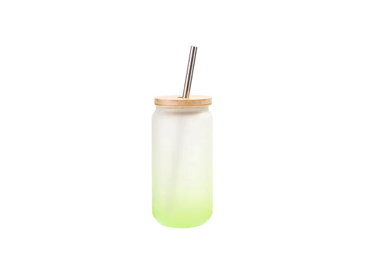 Sublimation Blanks 18oz/550ml Glass Mug Gradient Green