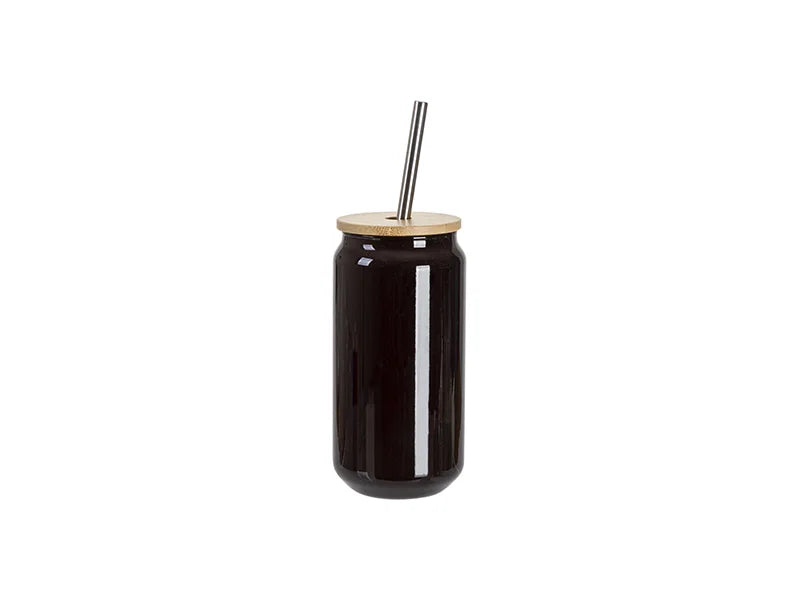 Sublimation Blanks 18oz/550ml Thermal Color Change Glass Can with Bamboo Lid