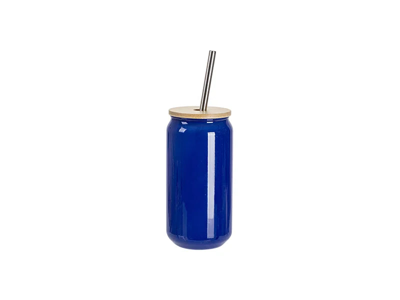 Sublimation Blanks 18oz/550ml Thermal Color Change Glass Can with Bamboo Lid