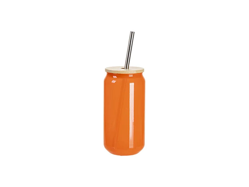 Sublimation Blanks 18oz/550ml Thermal Color Change Glass Can with Bamboo Lid