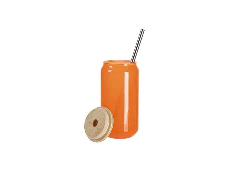 Sublimation Blanks 18oz/550ml Thermal Color Change Glass Can with Bamboo Lid