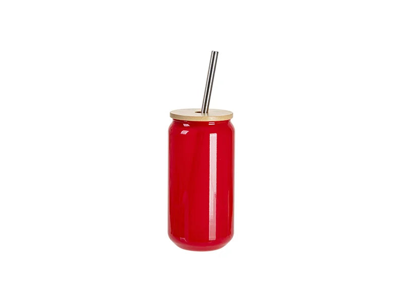 Sublimation Blanks 18oz/550ml Thermal Color Change Glass Can with Bamboo Lid