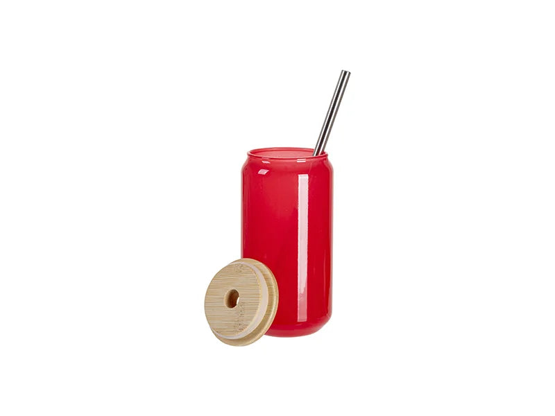 Sublimation Blanks 18oz/550ml Thermal Color Change Glass Can with Bamboo Lid