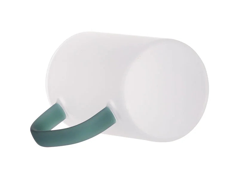 Sublimation 12oz/360ml Glass Mug w/ Green Handle(Frosted)