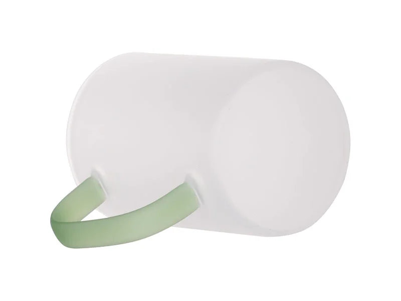 Sublimation 12oz/360ml Glass Mug w/ Light Green Handle(Frosted)