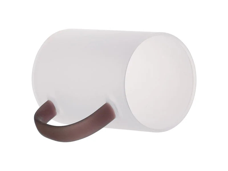 Sublimation 12oz/360ml Glass Mug w/ Red Handle(Frosted)