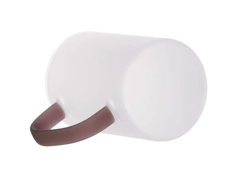 Sublimation 12oz/360ml Glass Mug w/ Red Handle(Frosted)