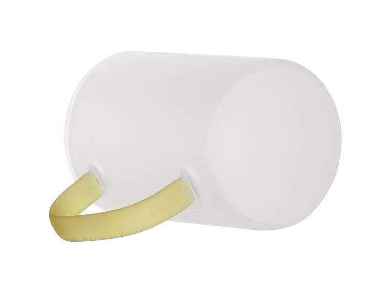 Sublimation 12oz/360ml Glass Mug w/ Yellow Handle(Frosted)