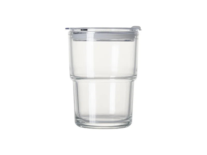 Sublimation Blanks 13oz/400ml Stackable Glass Tumbler with Lid