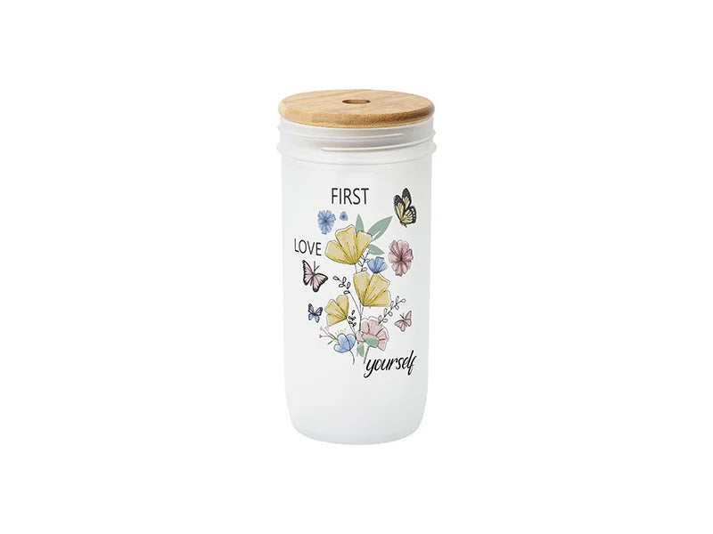 Sublimation Blanks 24oz/720ml Wide Mouth Mason Jar w/ Bamboo Lid