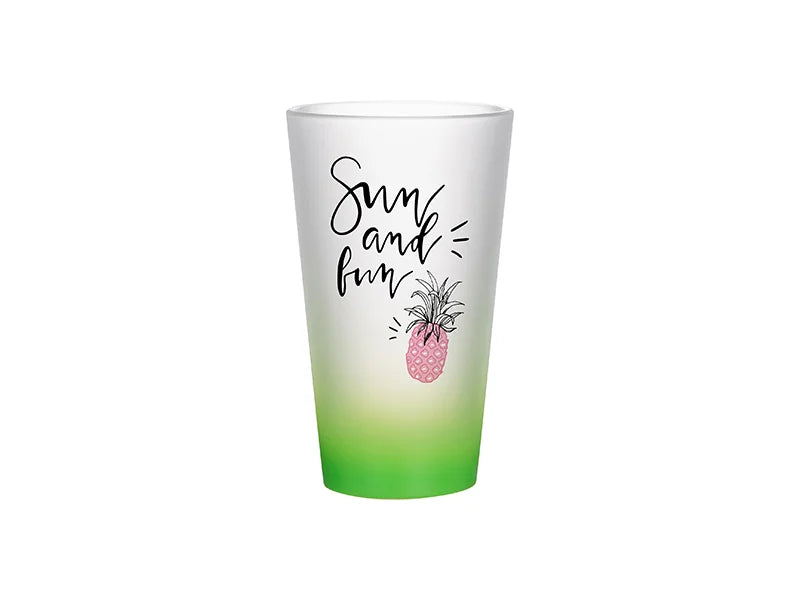17oz Sublimation Glass Mug (Gradient Color Green)