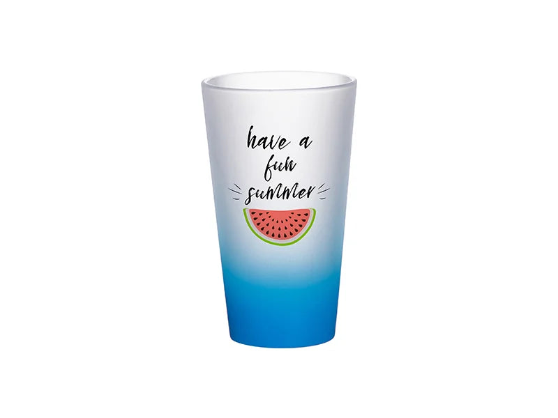 17oz Sublimation Glass Mug (Gradient Color Light Blue)