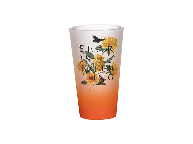 17oz Sublimation Glass Mug (Gradient Color  Orange)