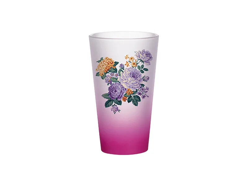 17oz Sublimation Glass Mug (Gradient Color   Rose Red)