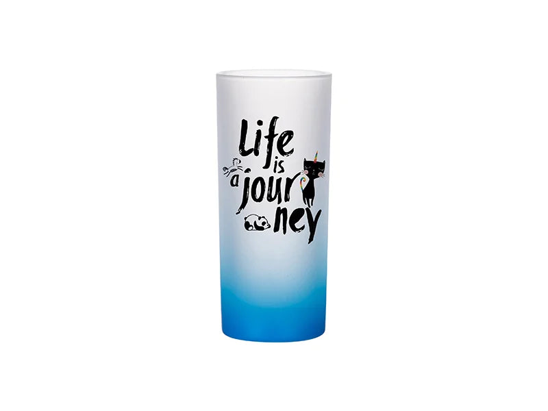10oz Sublimation Glass Mug (Gradient Color Light Blue)