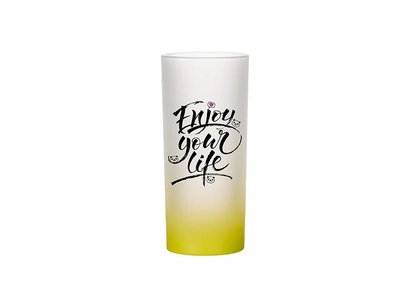 10oz Sublimation Glass Mug (Gradient Color Lemon Yellow)