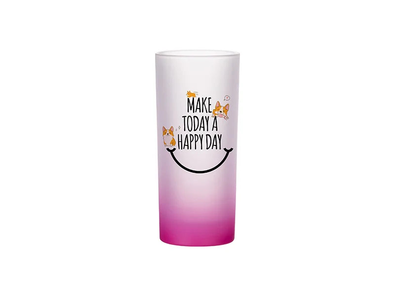 10oz Sublimation Glass Mug (Gradient Color Rose Red)