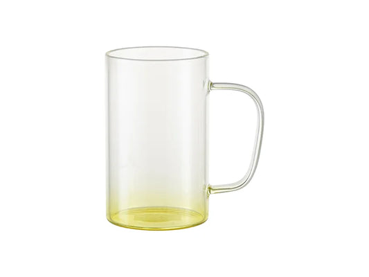 18oz/540ml Glass Beer Coffee Mugs(Clear, Gradient Yellow)