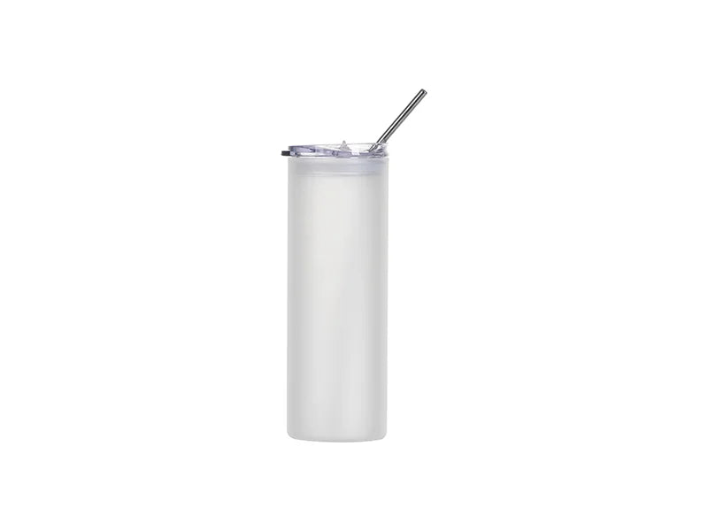 Sublimation Blanks 25oz/750ml Glass Skinny Tumbler with Plastic Lid(Frosted)