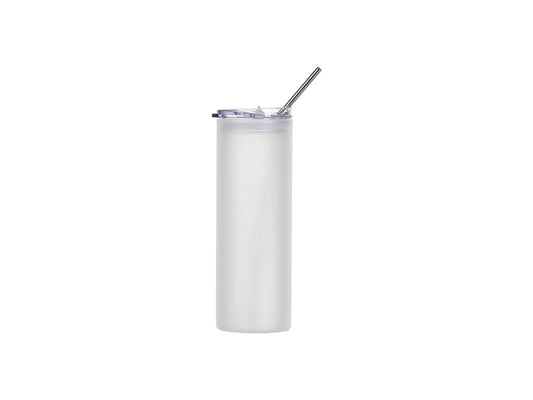 Sublimation Blanks 25oz/750ml Glass Skinny Tumbler with Plastic Lid(Frosted)