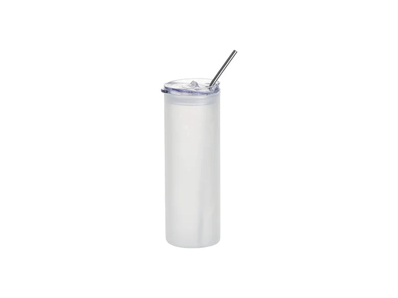 Sublimation Blanks 25oz/750ml Glass Skinny Tumbler with Plastic Lid(Frosted)