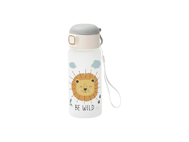 Sublimation Blanks 15oz/450ml Frosted Kids Glass Bottle with Pop-up Straw Lid