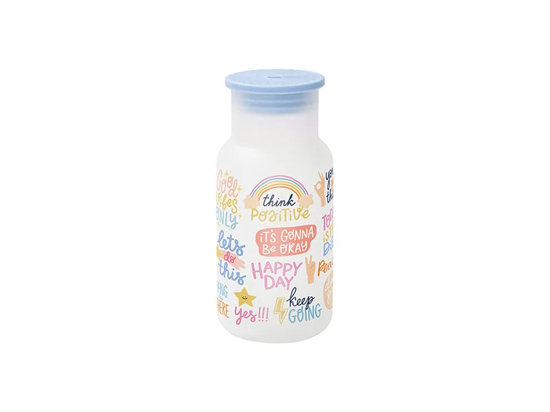 Sublimation Blanks 18oz/550ml Clear Glass Tumbler w/ Lid