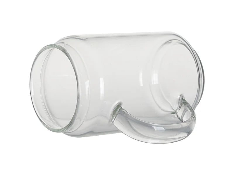 Sublimation Blanks 13oz/400ml Clear Can Glass Mug w/ Handle