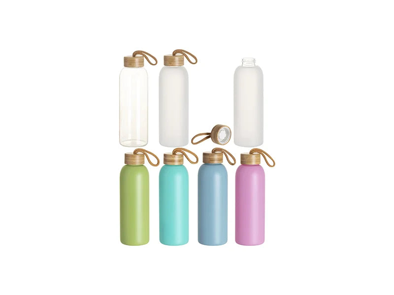 Sublimation Blanks 25oz/750ml Clear Glass Bottle w/ Bamboo Lid
