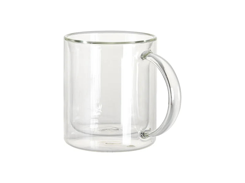 Sublimation Blanks 11oz/330ml Double Layer Glass Mug(Clear)