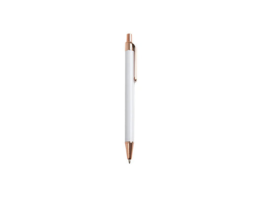 Sublimation Ballpoint Pen with Shrink Wrap (Rose Gold+White Barrel)