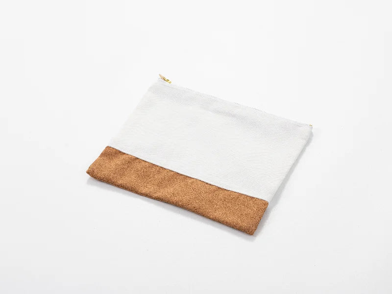 Sublimation Blanks Canvas Stitching Cork Pencil Case