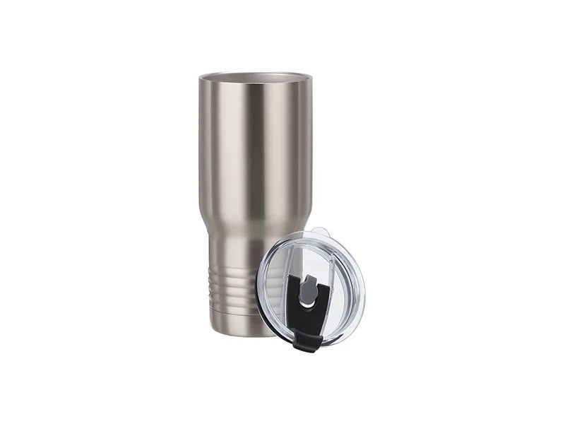 Sublimation Blanks 22oz/650ml Stainless Steel Tumbler w/ Ringneck Grip(Silver)