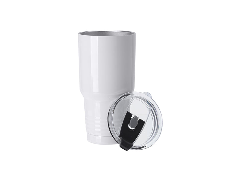 Sublimation Blanks 30oz/900ml Stainless Steel Tumbler w/ Ringneck Grip(White)